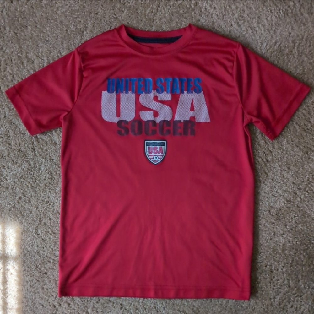 Kids Red USA Soccer T-Shirt